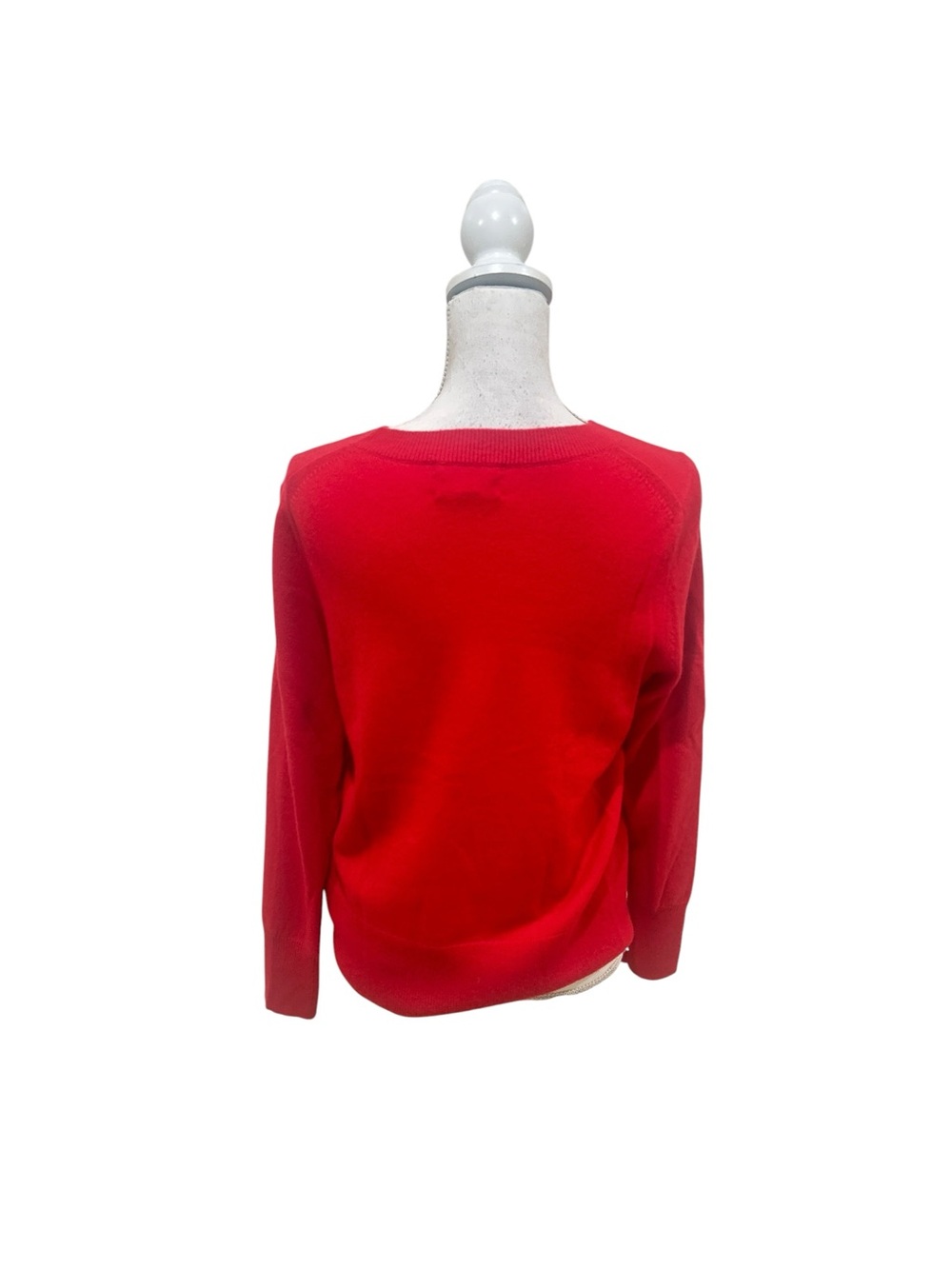 J. Crew Red Crewneck 100% cashmere classic fit lightweight Sweater size medium - Picture 6 of 8